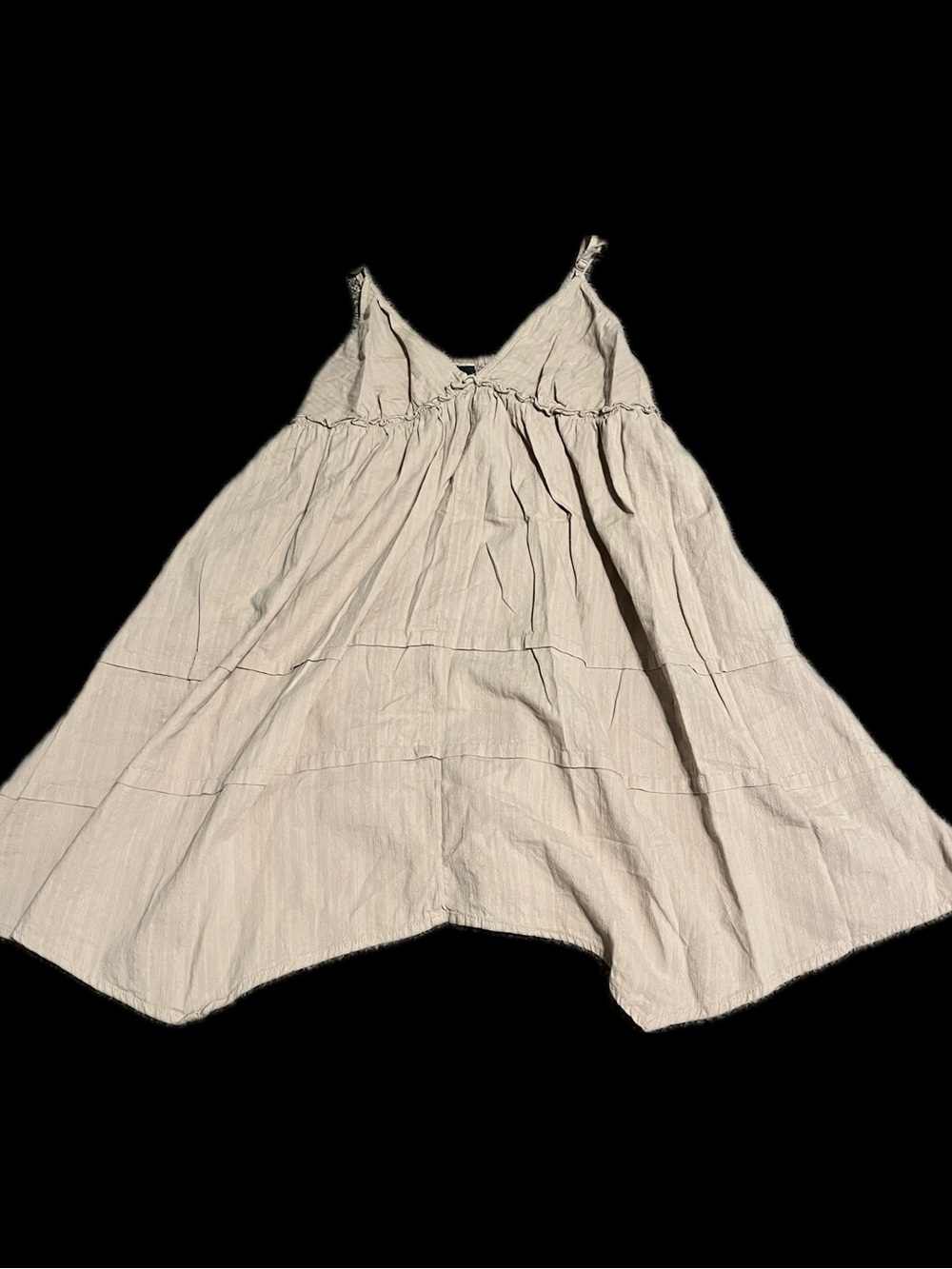 wild fable Beige Tiered Sundress with Spaghetti Straps